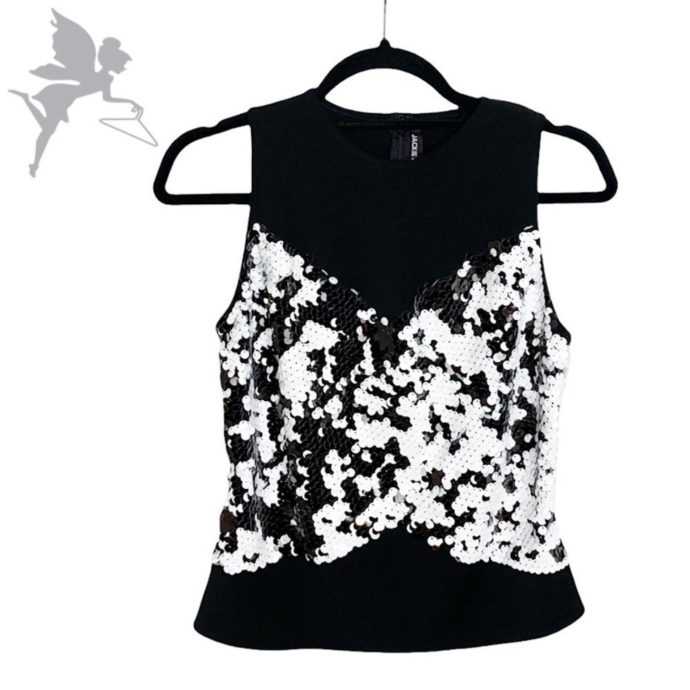 JACKIE ROGERS Sleeveless Top with Circular Pailettes